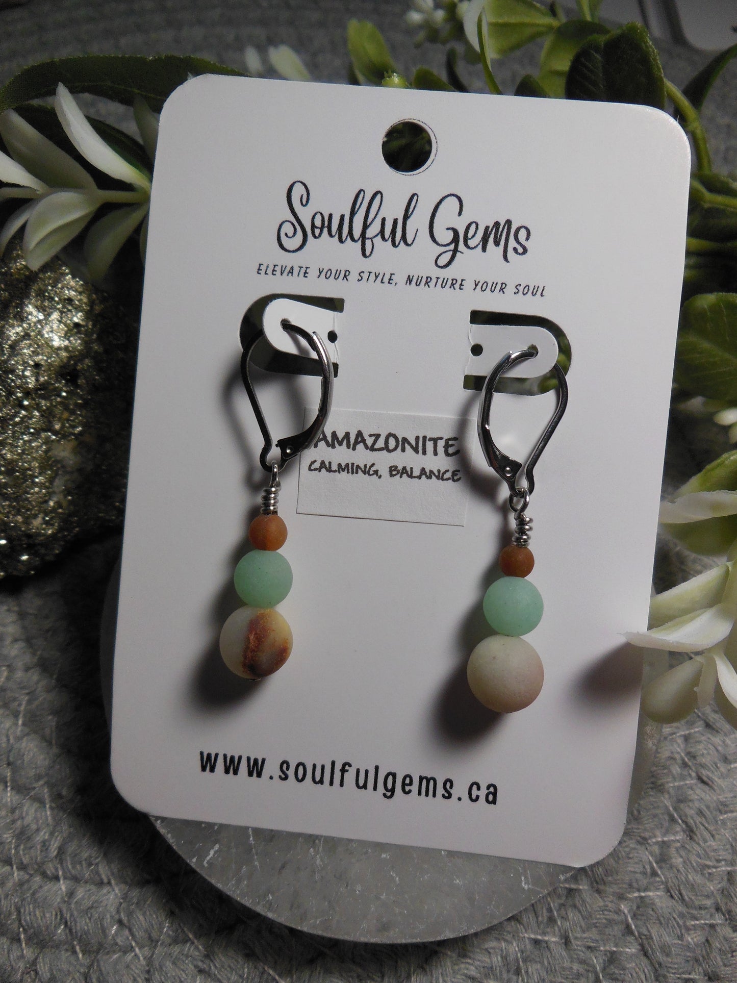 Earrings - Amazonite