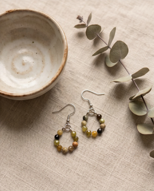 Earrings - Green Garnet