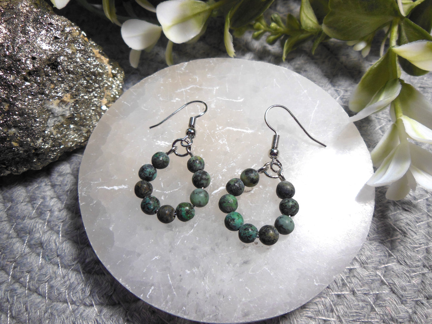 African Turquoise Earrings
