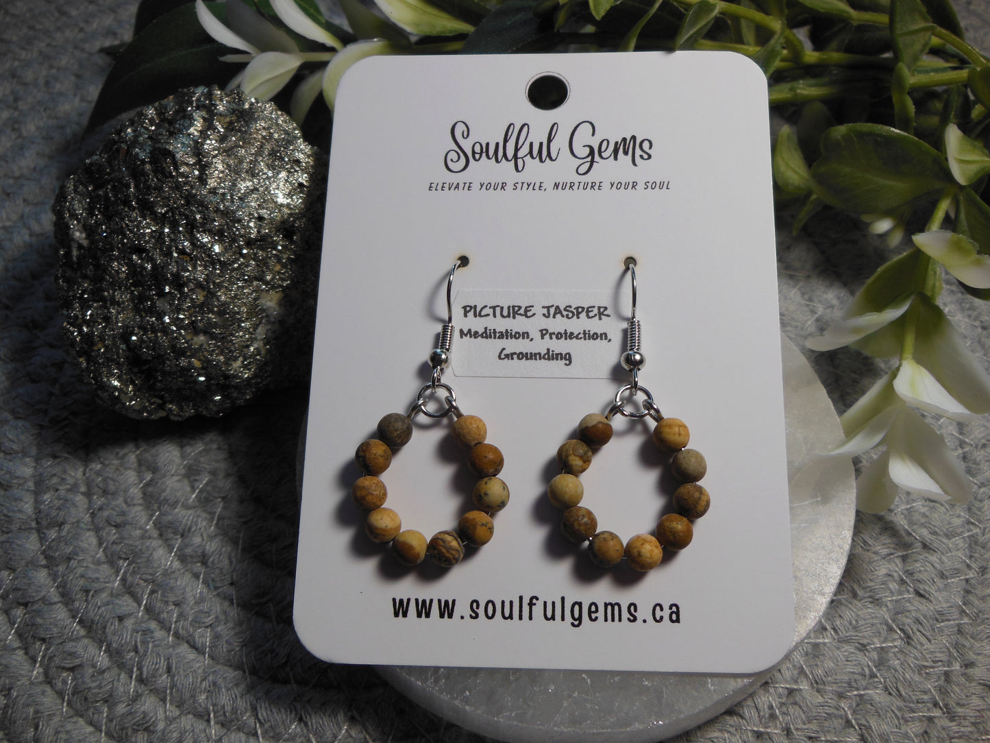 Earrings - Picture Jasper