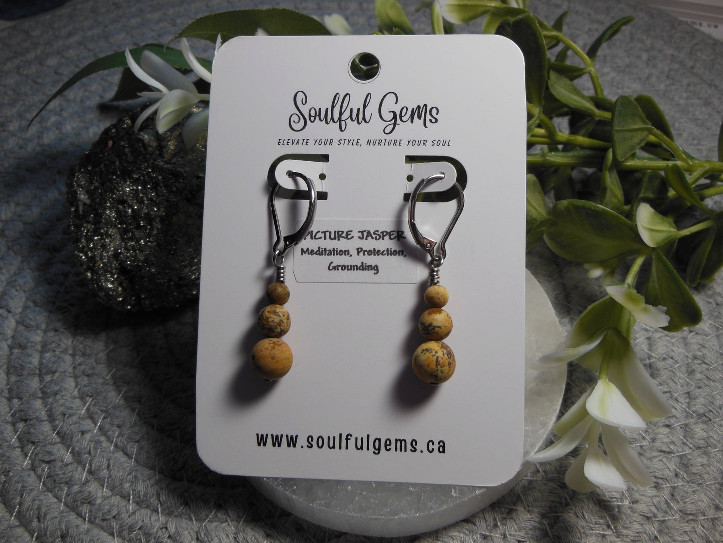 Earrings - Picture Jasper