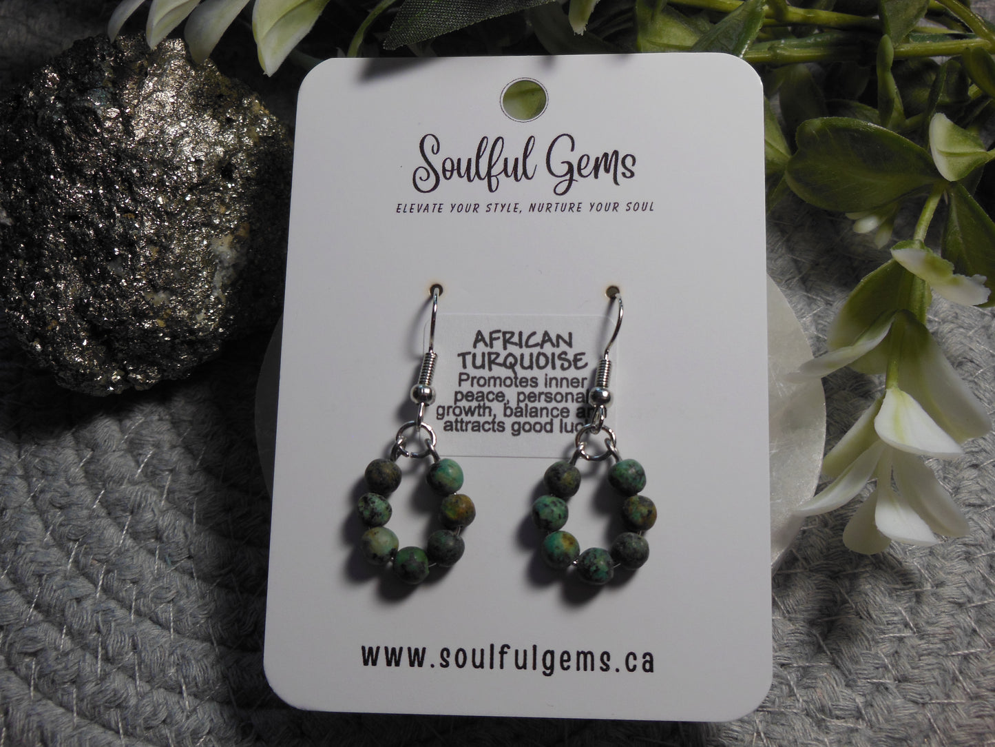 African Turquoise Earrings