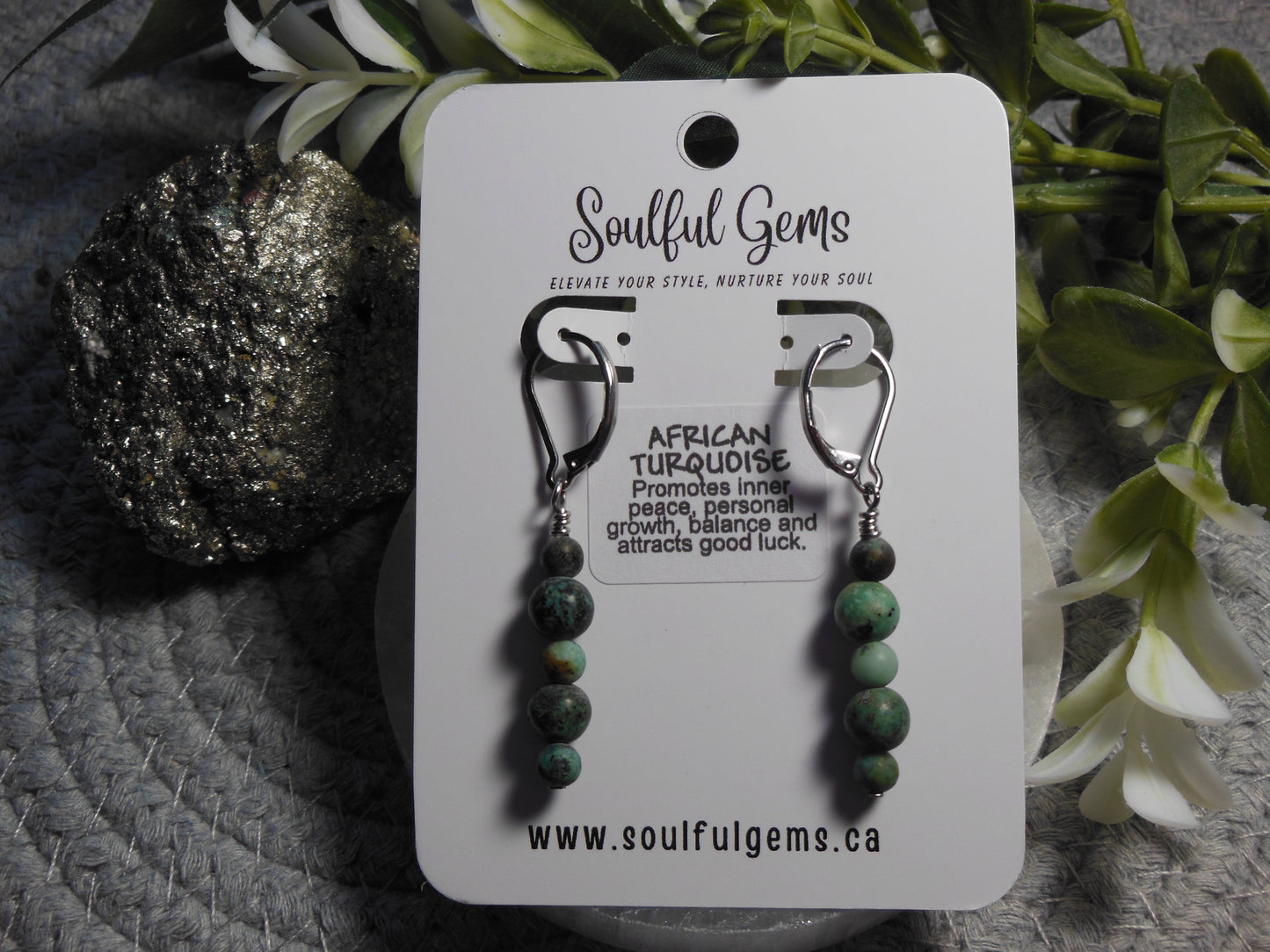 African Turquoise Earrings