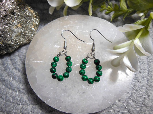 Earrings - Malachite
