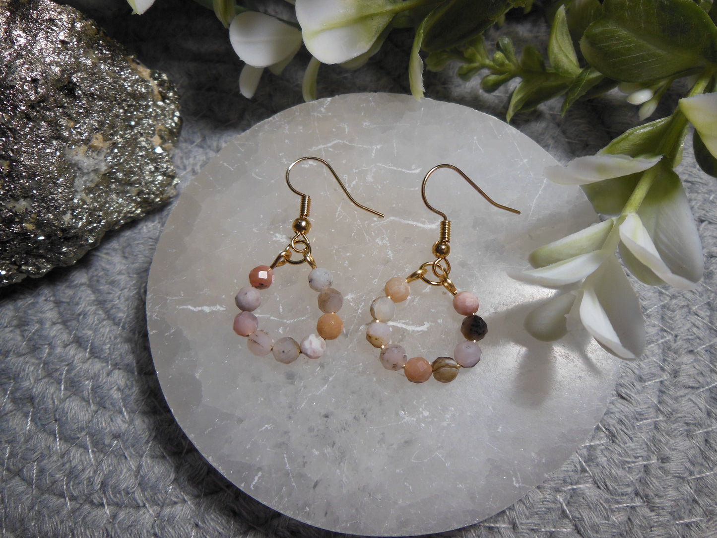 Pink Opal Earrings