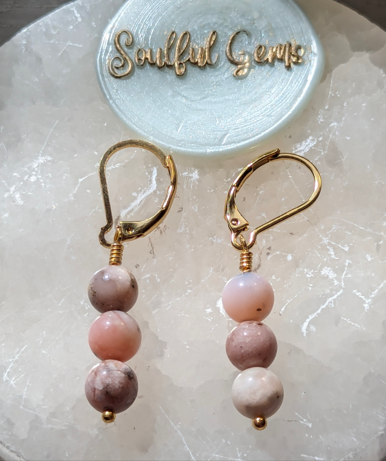 Pink Opal Earrings