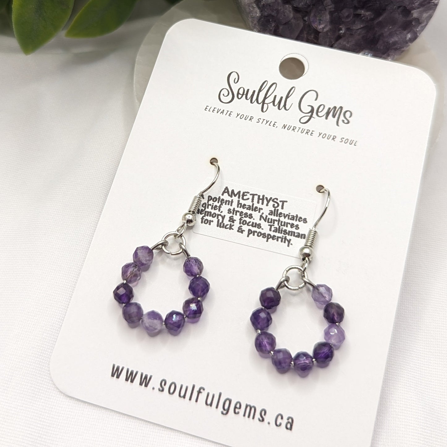Earrings - Amethyst